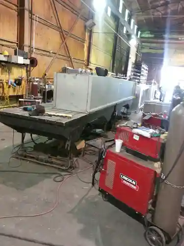 Deep open trench on bench