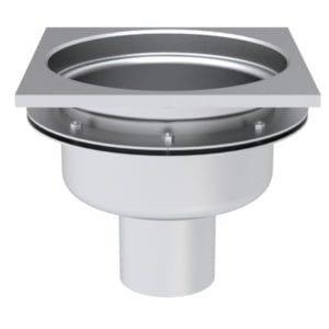 Square Top Stainless Drain with Membrane Clanp